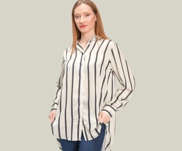 Oversize Striped Satin - 589stn