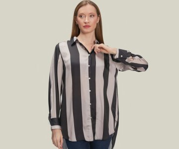 Oversize Striped Satin - 589stn