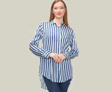 Oversize Striped Satin - 589stn