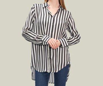 Oversize Striped Satin - 589stn